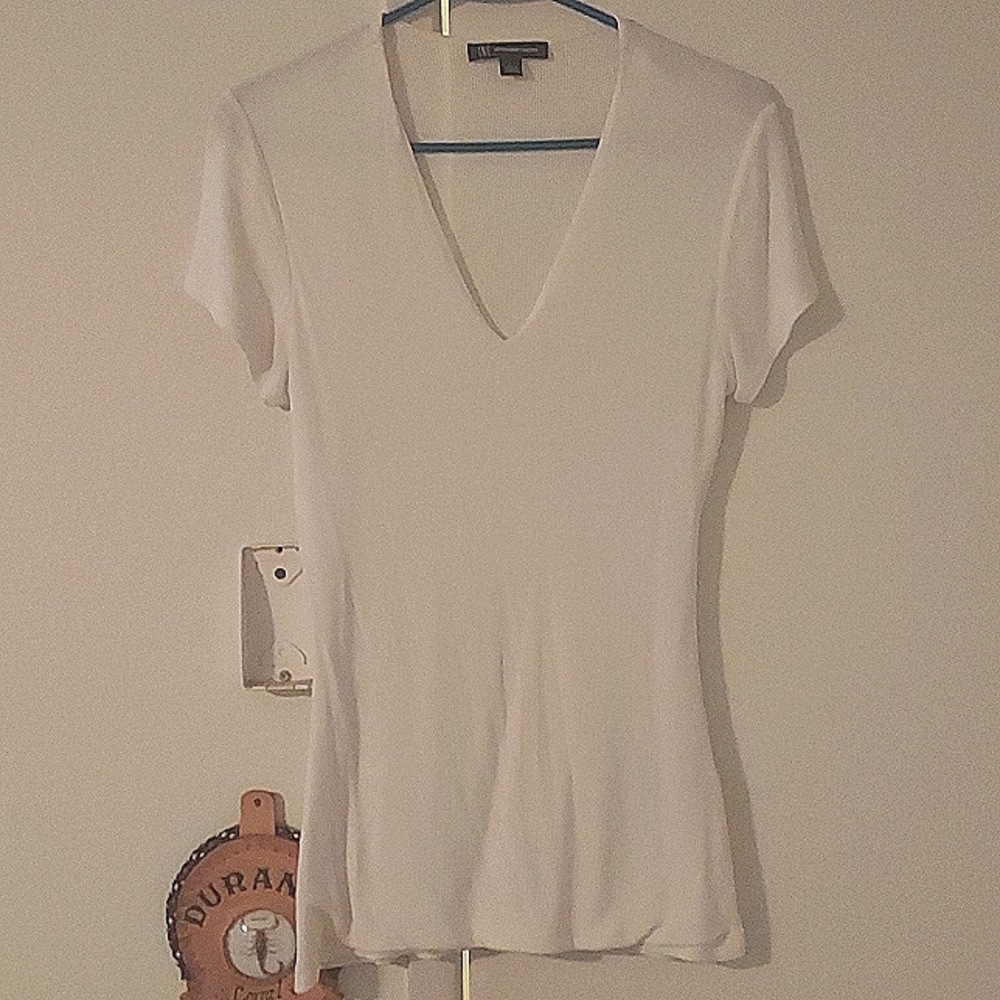 Women's White INC T-shirt size Large